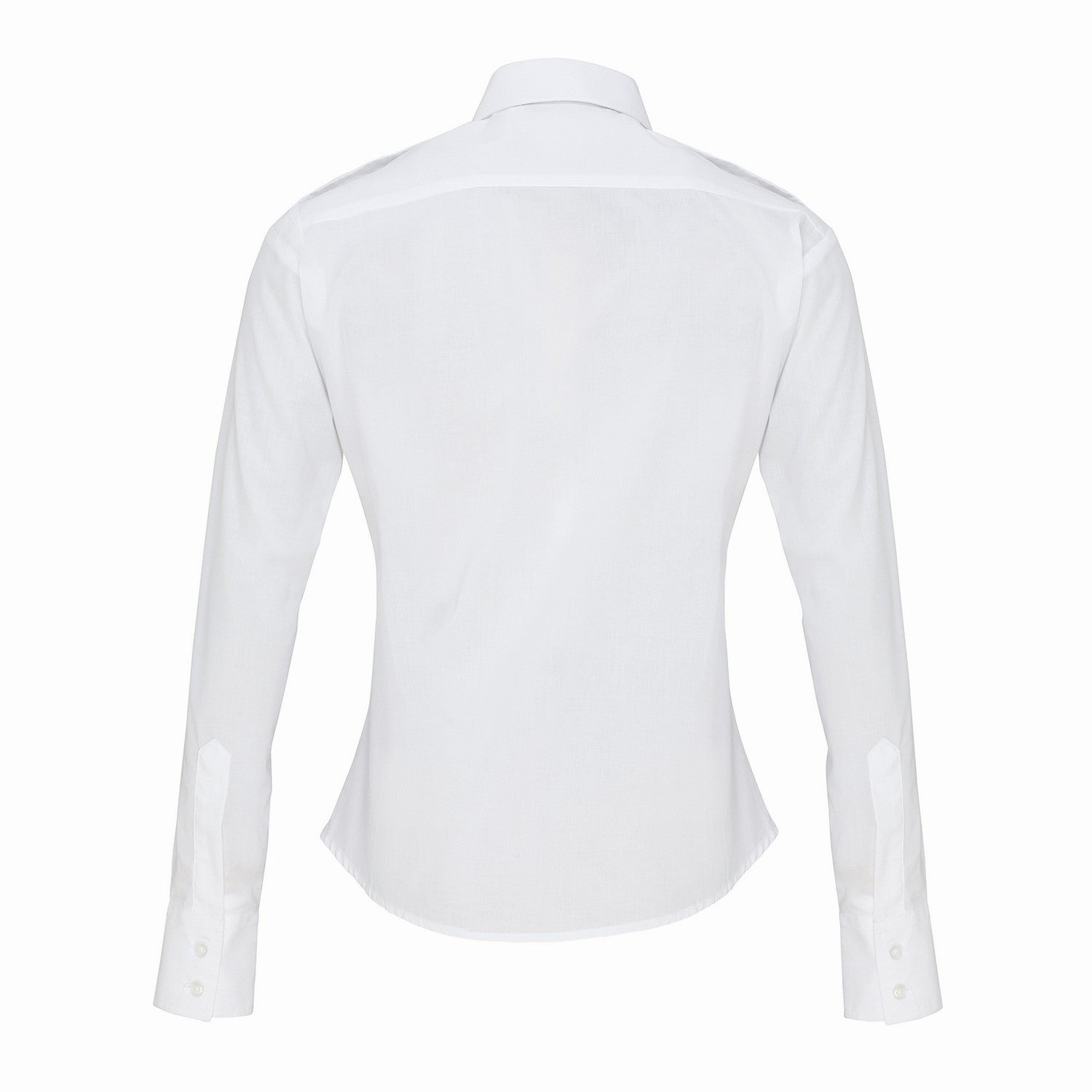 White - Back - Premier Womens-Ladies Long-Sleeved Pilot Shirt