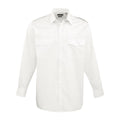 White - Front - Premier Mens Long-Sleeved Pilot Shirt