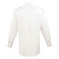 White - Back - Premier Mens Long-Sleeved Pilot Shirt