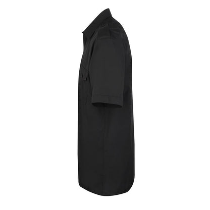 Black - Side - Premier Mens Short-Sleeved Pilot Shirt