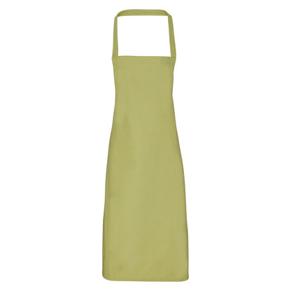 Lime - Front - Premier Unisex Adult Cotton Bibbed Apron