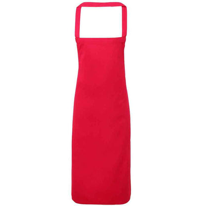 Hot Pink - Front - Premier Unisex Adult Cotton Bibbed Apron