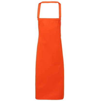 Orange - Front - Premier Unisex Adult Cotton Bibbed Apron