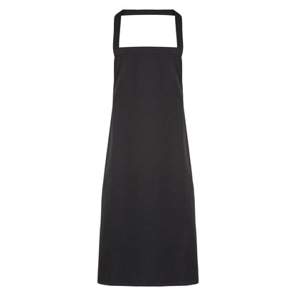 Black - Front - Premier Unisex Adult Cotton Bibbed Apron