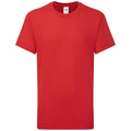 Red - Front - Fruit of the Loom Childrens-Kids Iconic 195 Premium T-Shirt