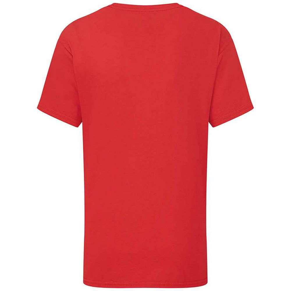 Red - Back - Fruit of the Loom Childrens-Kids Iconic 195 Premium T-Shirt
