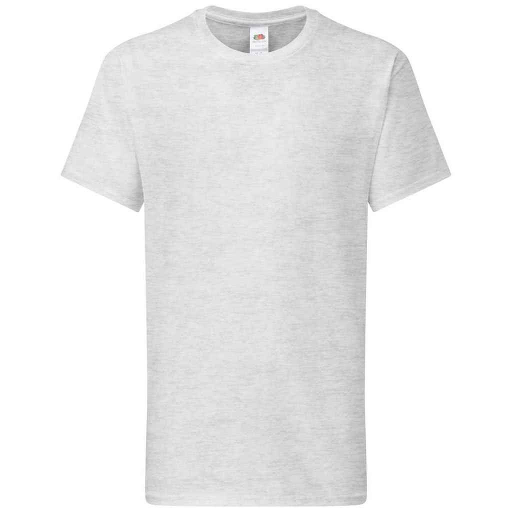 Heather Grey - Front - Fruit of the Loom Childrens-Kids Iconic 195 Premium T-Shirt