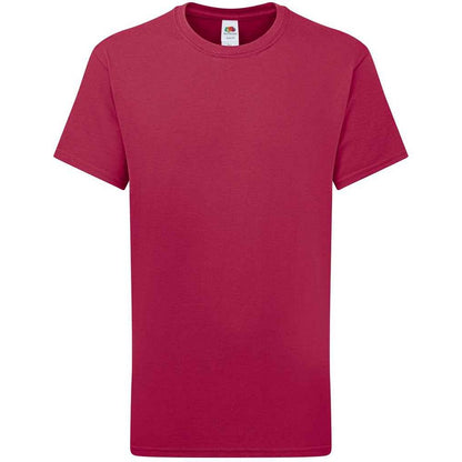 Cranberry - Front - Fruit of the Loom Childrens-Kids Iconic 195 Premium T-Shirt