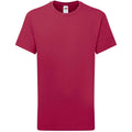 Cranberry - Front - Fruit of the Loom Childrens-Kids Iconic 195 Premium T-Shirt