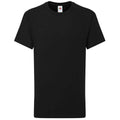 Black - Front - Fruit of the Loom Childrens-Kids Iconic 195 Premium T-Shirt