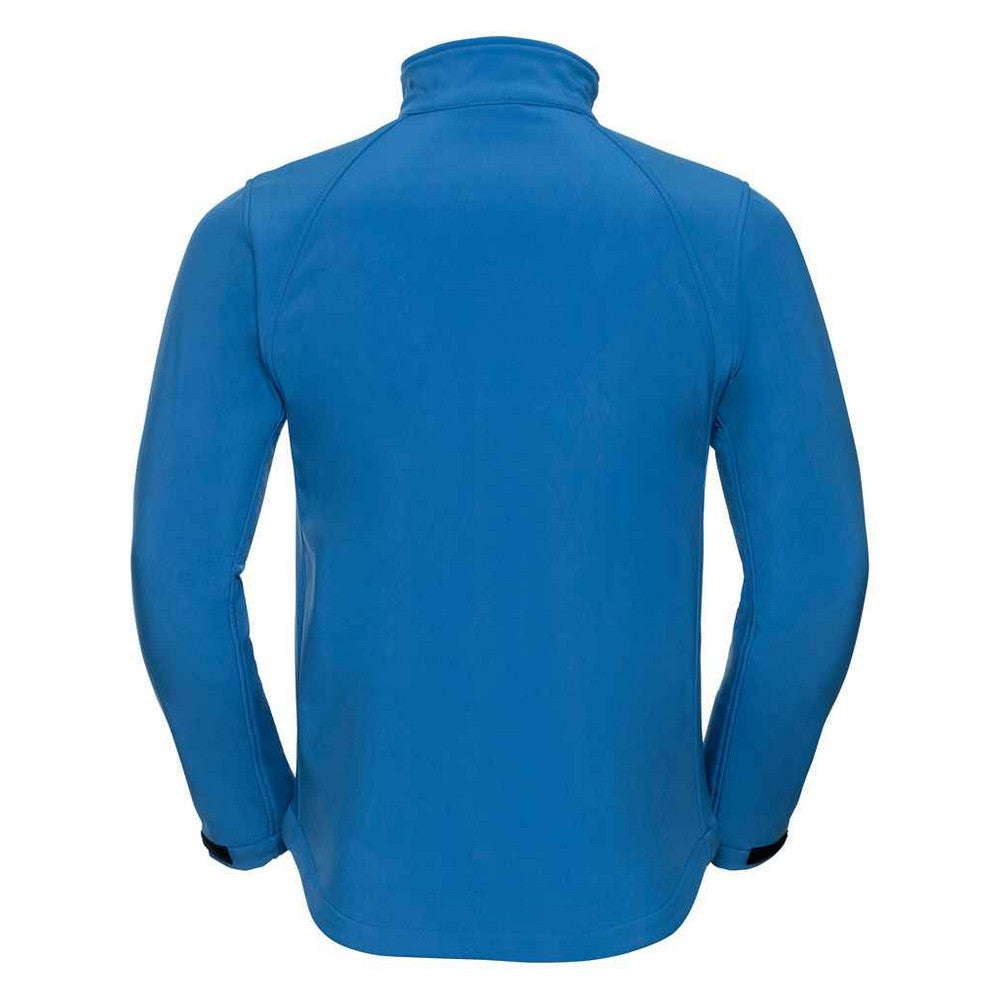Azure - Back - Russell Mens Plain Soft Shell Jacket