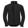 Black - Front - Russell Mens Plain Soft Shell Jacket