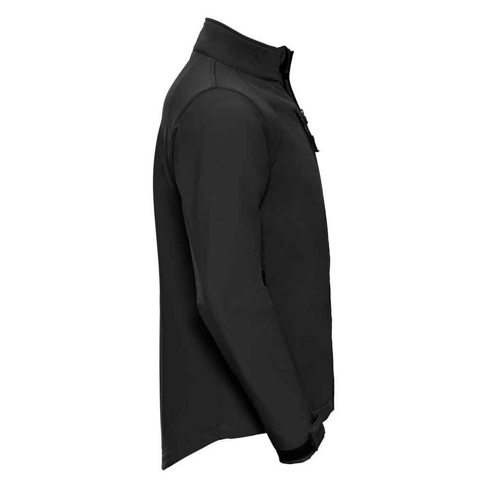 Black - Side - Russell Mens Plain Soft Shell Jacket