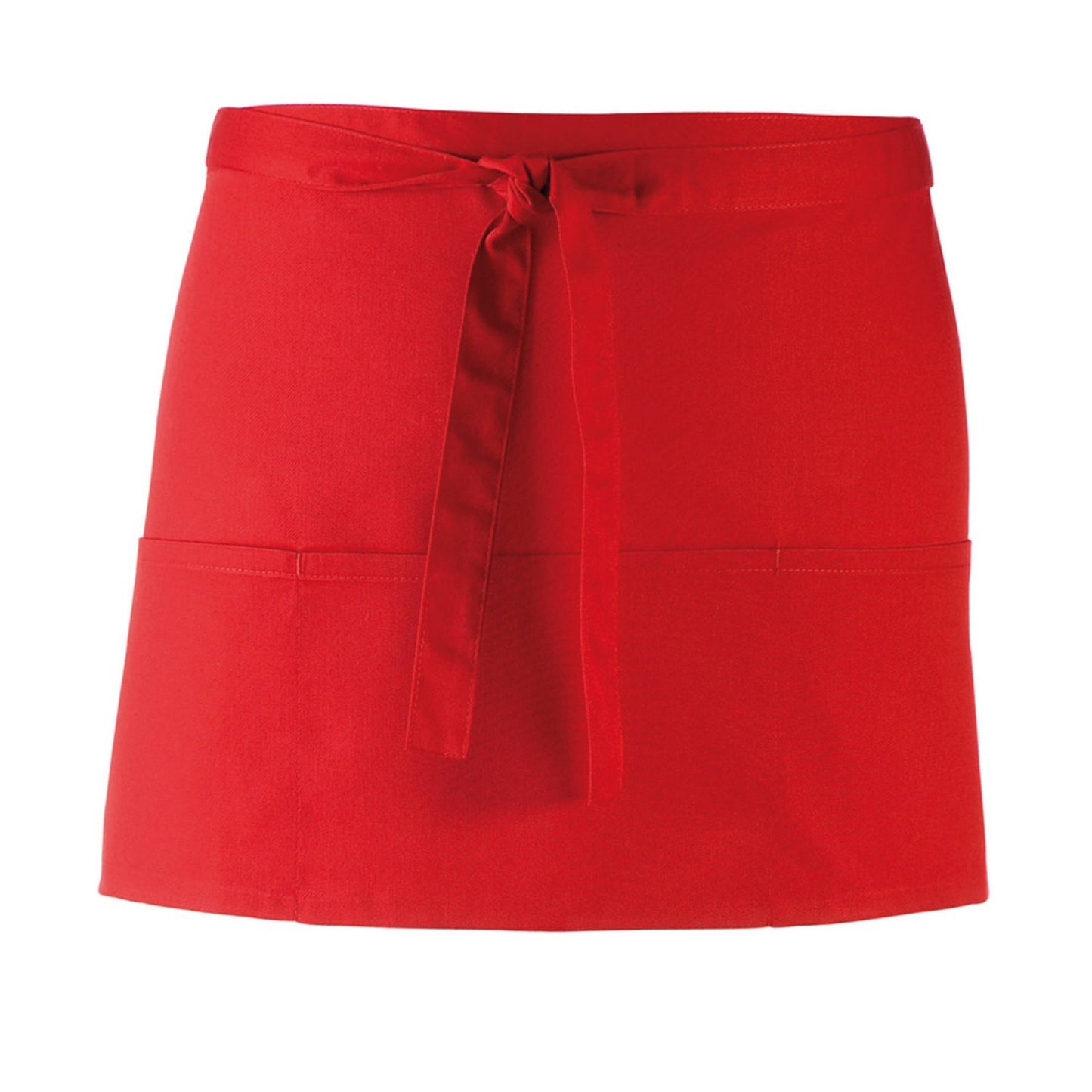 Red - Front - Premier Colours 3 Pocket Short Apron
