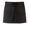 Black - Front - Premier Colours 3 Pocket Short Apron