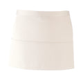 White - Front - Premier Colours 3 Pocket Short Apron