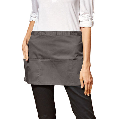 Dark Grey - Back - Premier Colours 3 Pocket Short Apron
