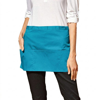 Turquoise - Back - Premier Colours 3 Pocket Short Apron