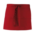 Burgundy - Front - Premier Colours 3 Pocket Short Apron