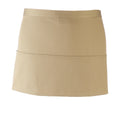 Khaki - Front - Premier Colours 3 Pocket Short Apron