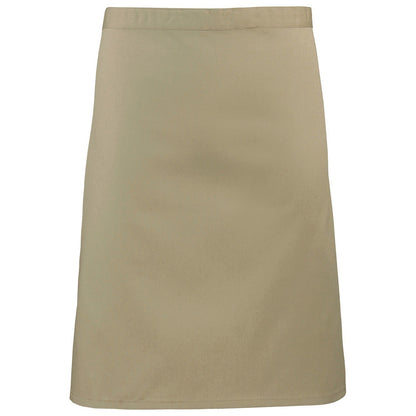 Khaki - Front - Premier Colours Mid Length Apron