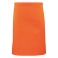 Orange - Front - Premier Colours Mid Length Apron