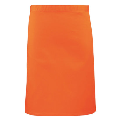 Orange - Front - Premier Colours Mid Length Apron