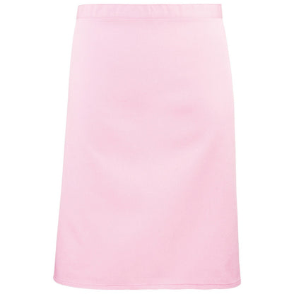 Pink - Front - Premier Colours Mid Length Apron