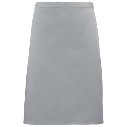 Silver - Front - Premier Colours Mid Length Apron