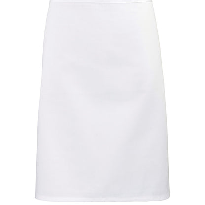 White - Front - Premier Colours Mid Length Apron