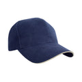 Navy-Natural - Front - Result Headwear Heavy Brushed Cotton Baseball Cap
