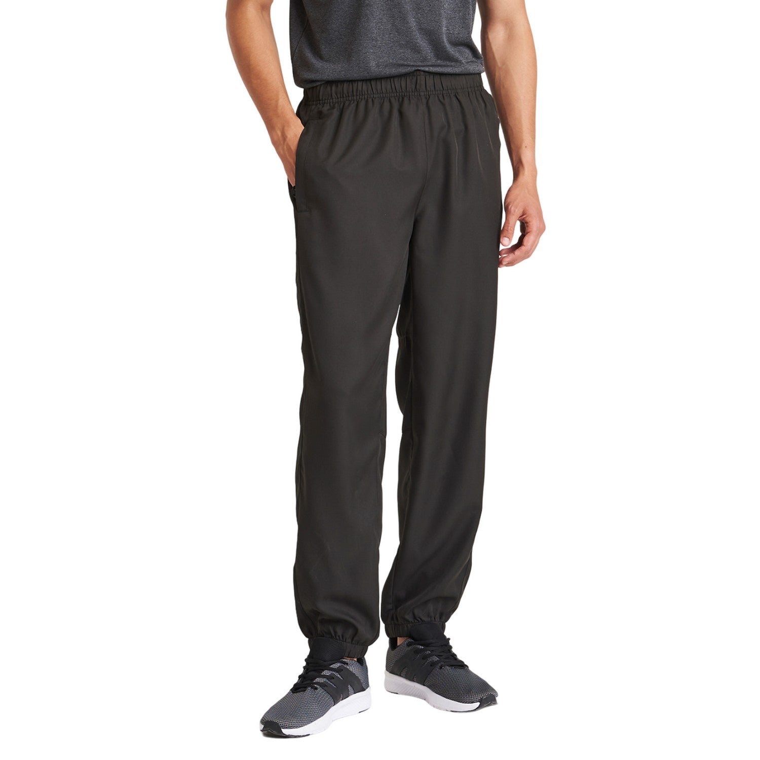 Jet Black - Side - Just Cool Unisex Adult Active Jogging Bottoms
