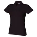 Black - Front - Skinni Fit Womens-Ladies Pique Stretch Polo Shirt