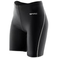 Black - Front - Spiro Womens-Ladies Bodyfit Base Layer Shorts