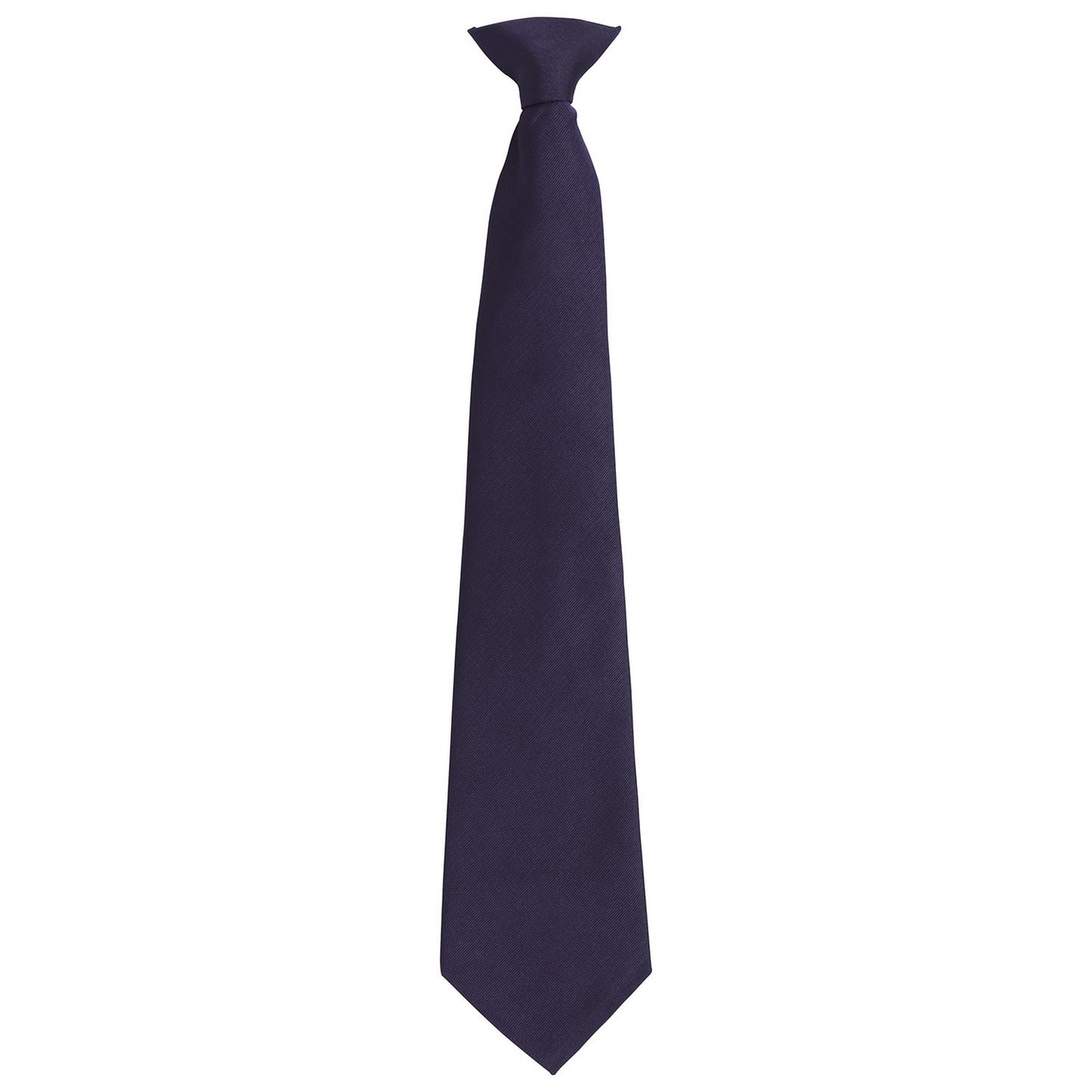 Navy - Front - Premier Unisex Adult Colours Fashion Plain Clip-On Tie