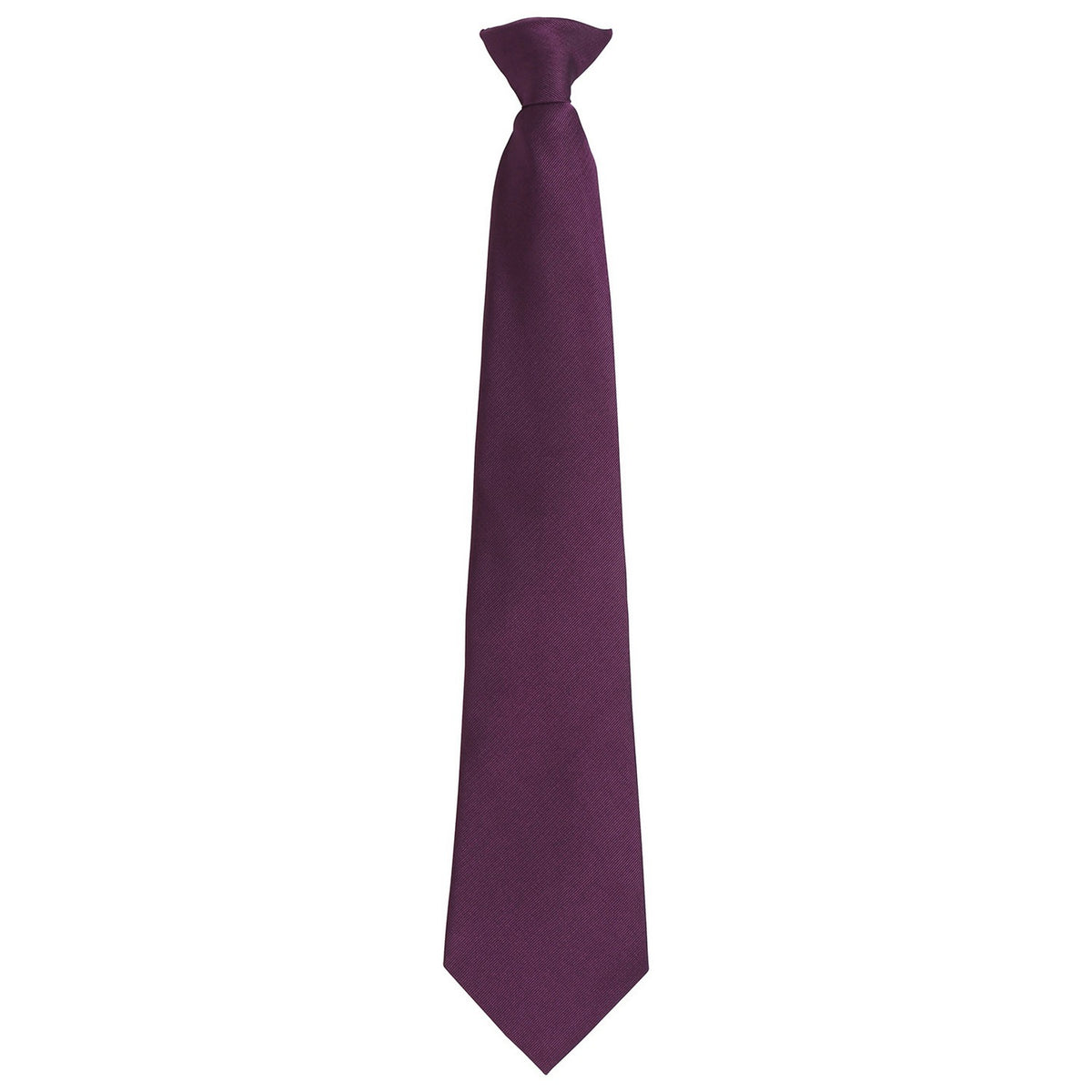 Purple - Front - Premier Unisex Adult Colours Fashion Plain Clip-On Tie