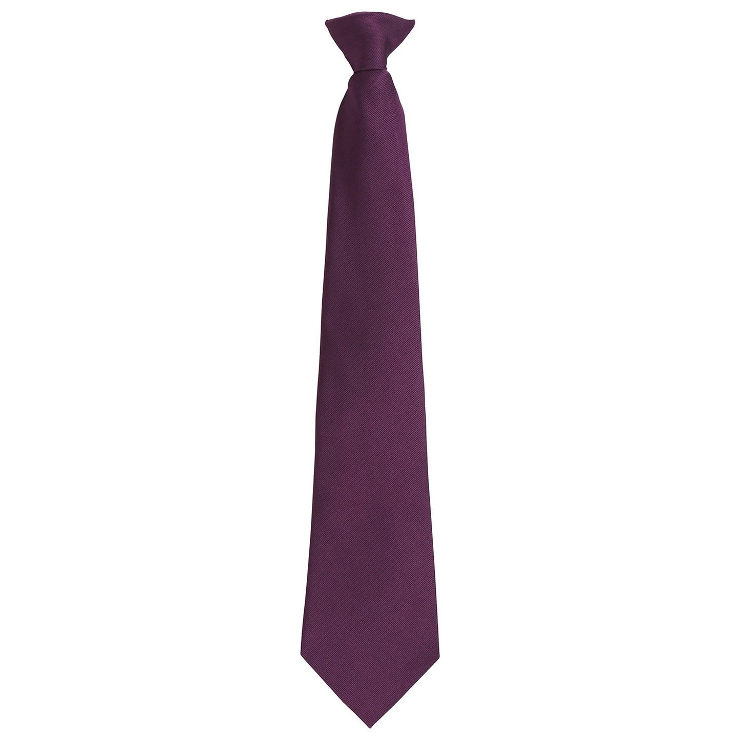 Purple - Front - Premier Unisex Adult Colours Fashion Plain Clip-On Tie