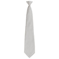 Silver - Front - Premier Unisex Adult Colours Fashion Plain Clip-On Tie