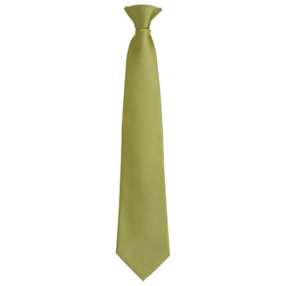 Grass Green - Front - Premier Unisex Adult Colours Fashion Plain Clip-On Tie