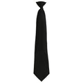 Black - Front - Premier Unisex Adult Colours Fashion Plain Clip-On Tie