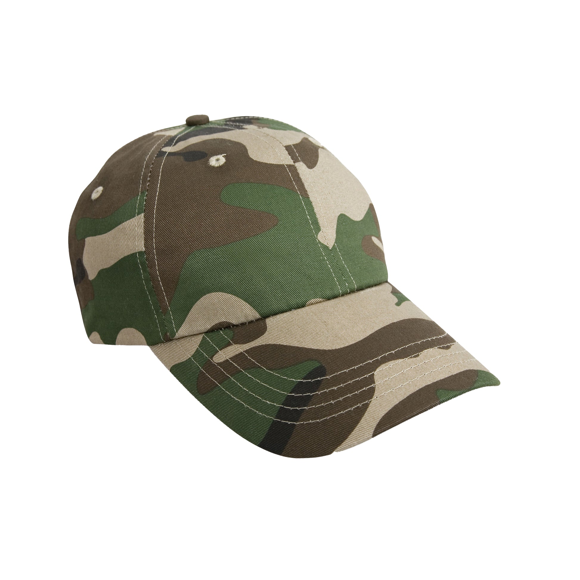 Green - Front - Result Headwear Pro Style Camo Cotton Drill Cap