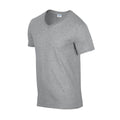 Sports Grey - Side - Gildan Unisex Adult Softstyle V Neck T-Shirt