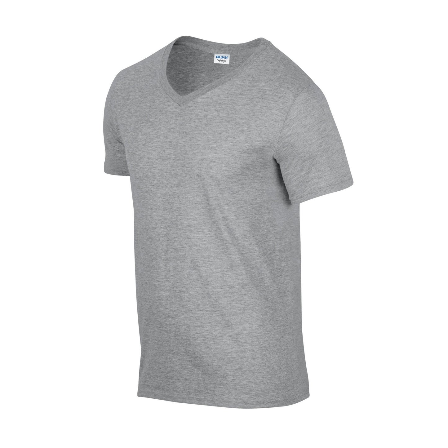 Sports Grey - Side - Gildan Unisex Adult Softstyle V Neck T-Shirt