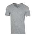 Sports Grey - Front - Gildan Unisex Adult Softstyle V Neck T-Shirt