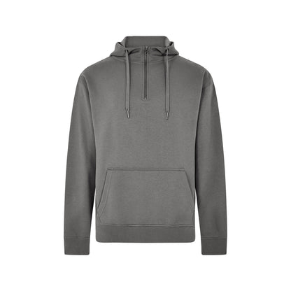 Dark Grey - Front - Kustom Kit Unisex Adult Quarter Zip Hoodie