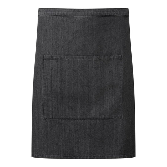 Black Denim - Front - Premier Pocket Short Apron
