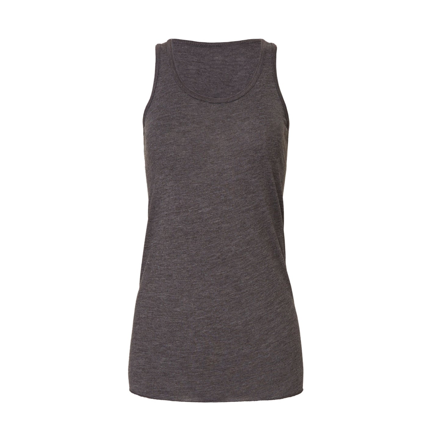 Dark Grey Heather - Front - Bella + Canvas Womens-Ladies Racerback Flowy Tank Top