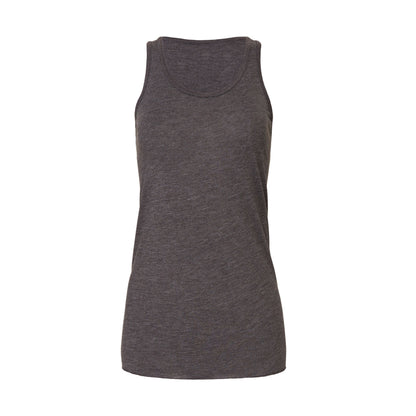 Dark Grey Heather - Front - Bella + Canvas Womens-Ladies Racerback Flowy Tank Top