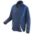 Navy-Royal Blue-White - Front - Spiro Unisex Adult Trial Zip Neck Training Top