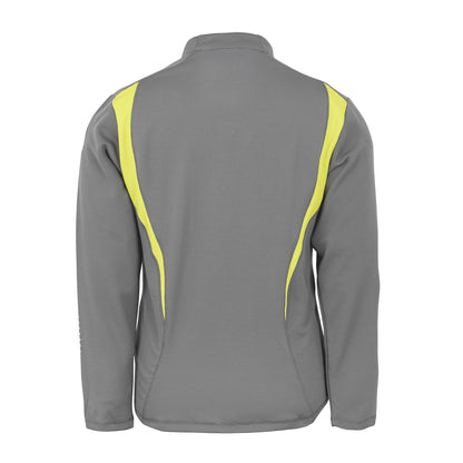 Grey-Lime-White - Back - Spiro Unisex Adult Trial Zip Neck Training Top